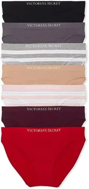 Victoria's Secret Women's Seamless Bikini Underwear, Moderate Coverage Panties for Women, Multi Pack (XS-XXL)