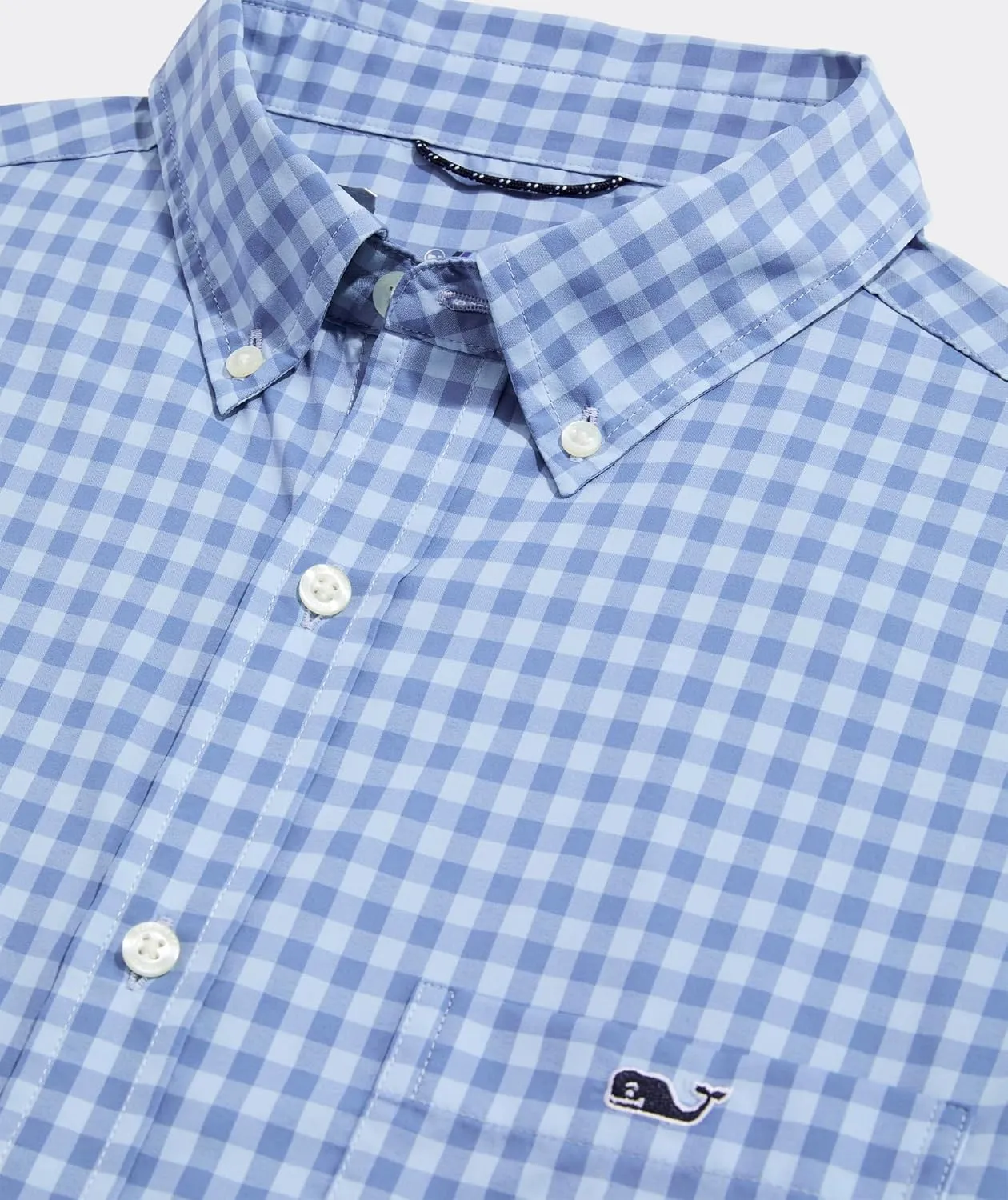 vineyard vines Men's Topsail Gingham Featherweight Performance Shirt