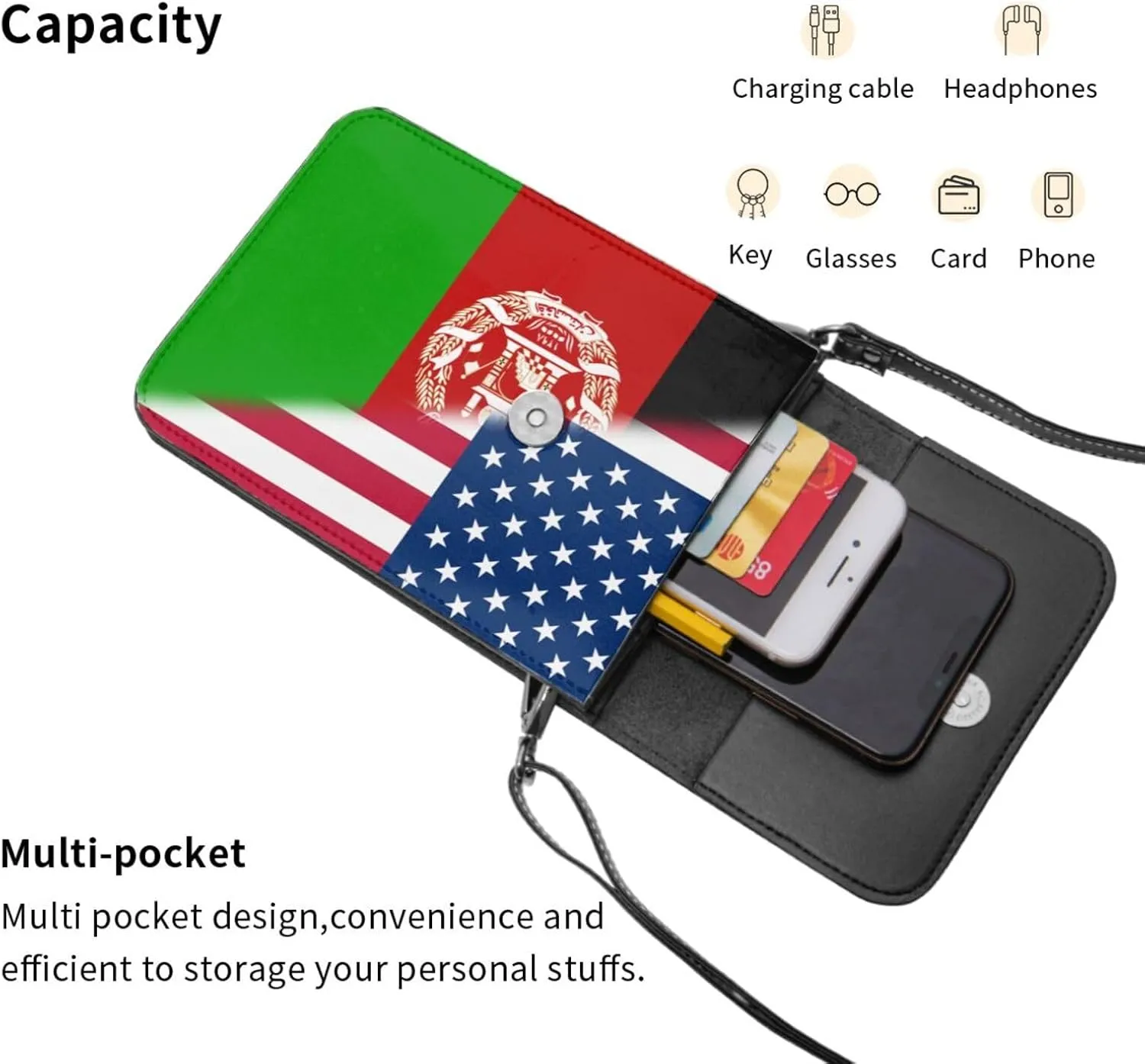 Vintage America Bahamas Flag Small Crossbody Purse Cell Phone Bag for Women Girls Mini Over Shoulder Handbag Wallet