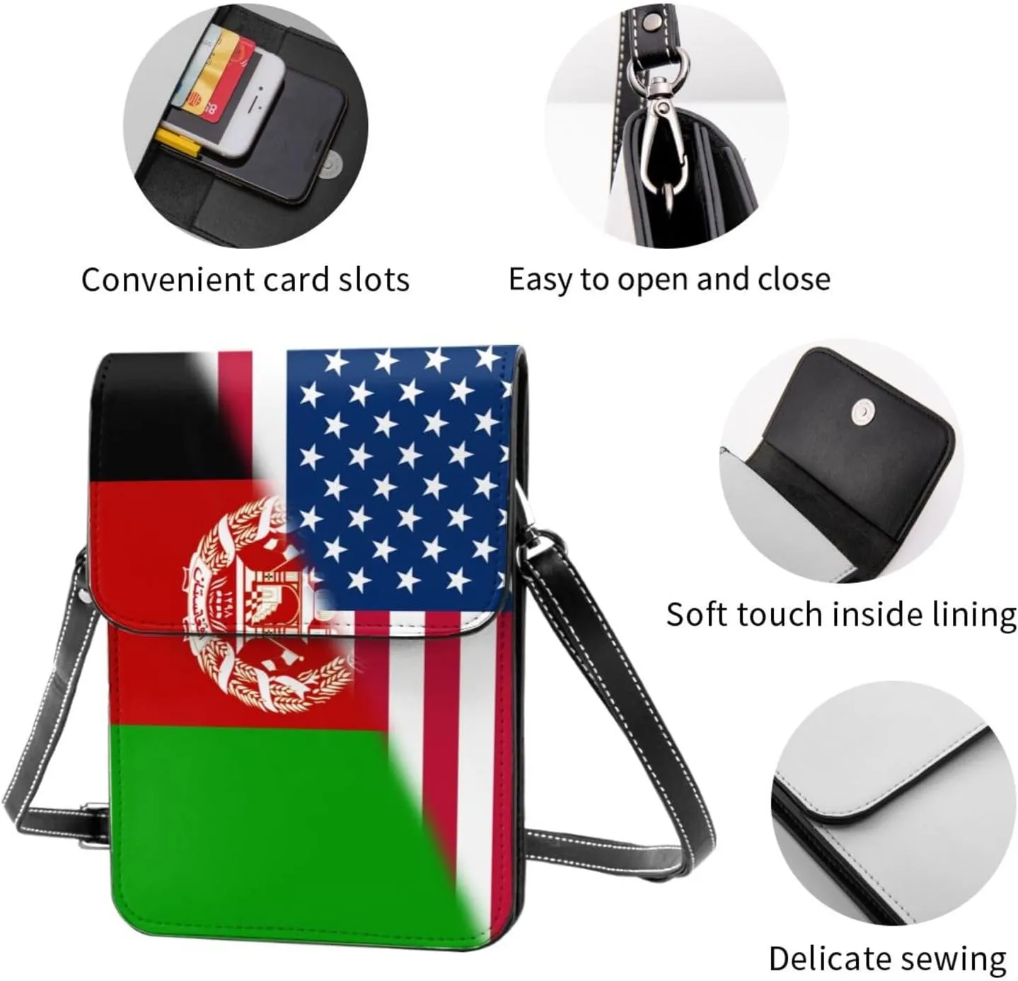 Vintage America Bahamas Flag Small Crossbody Purse Cell Phone Bag for Women Girls Mini Over Shoulder Handbag Wallet