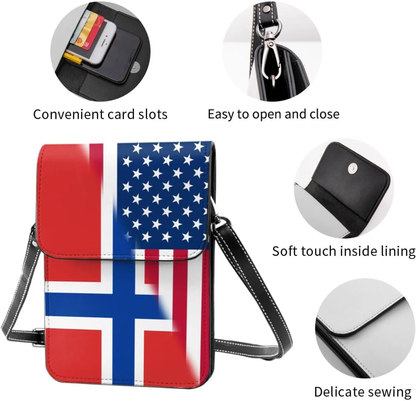 Vintage America Qatar Qatari Flag Small Crossbody Purse Cell Phone Bag for Women Girls Mini Over Shoulder Handbag Wallet