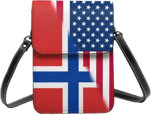 Vintage America Qatar Qatari Flag Small Crossbody Purse Cell Phone Bag for Women Girls Mini Over Shoulder Handbag Wallet