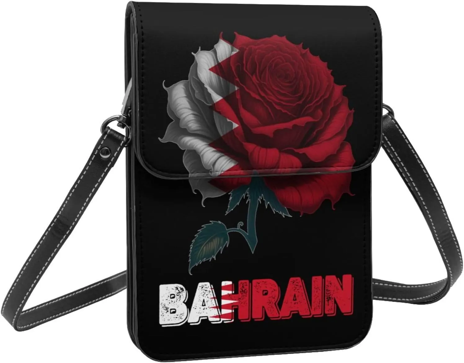 Vintage Cape Verde Verdean Flag Rose Flower Small Crossbody Purse Cell Phone Bag for Women