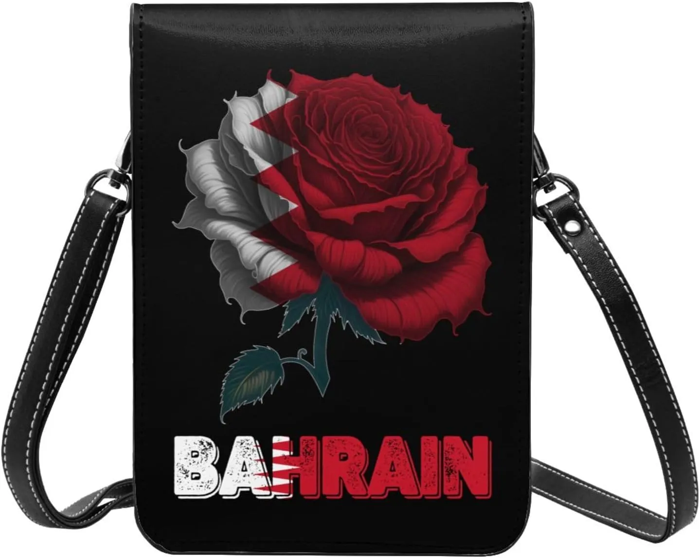 Vintage Cape Verde Verdean Flag Rose Flower Small Crossbody Purse Cell Phone Bag for Women