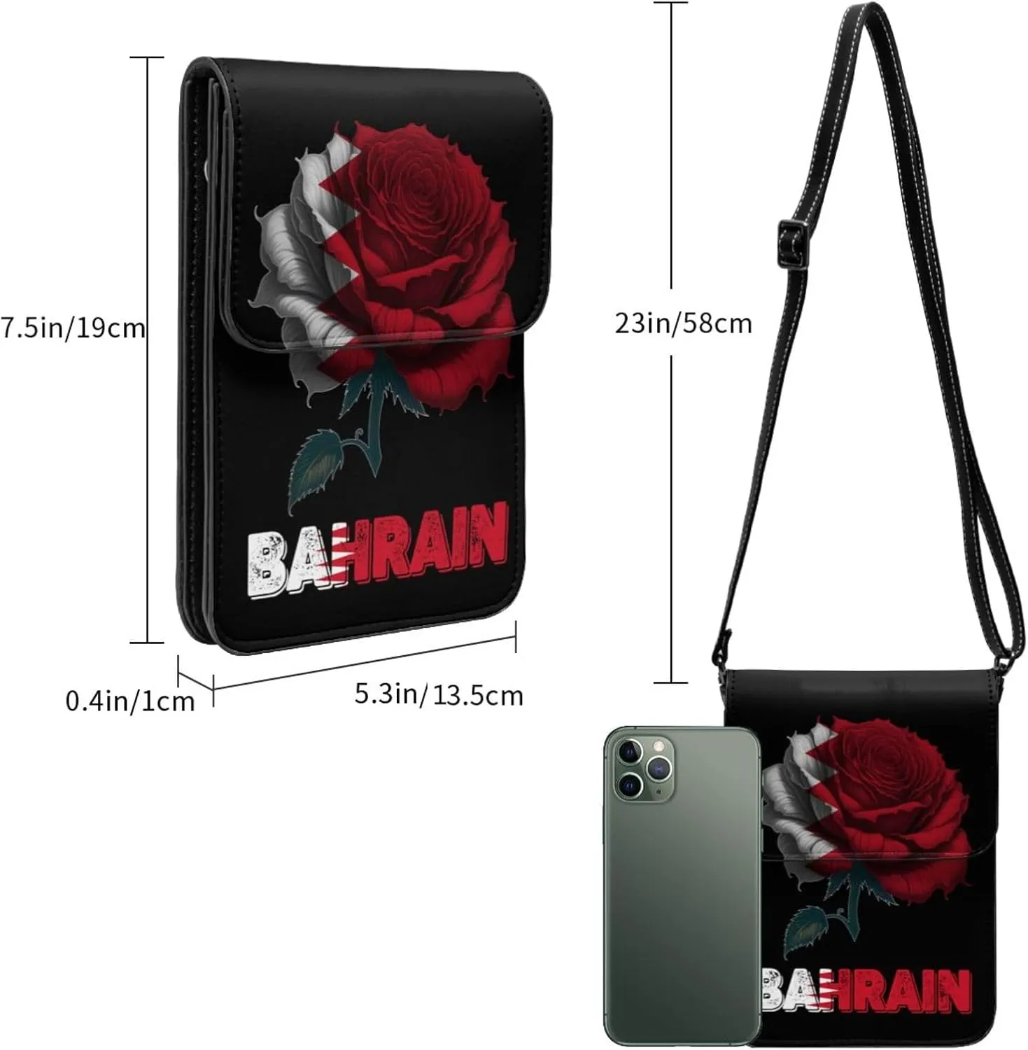 Vintage Cape Verde Verdean Flag Rose Flower Small Crossbody Purse Cell Phone Bag for Women