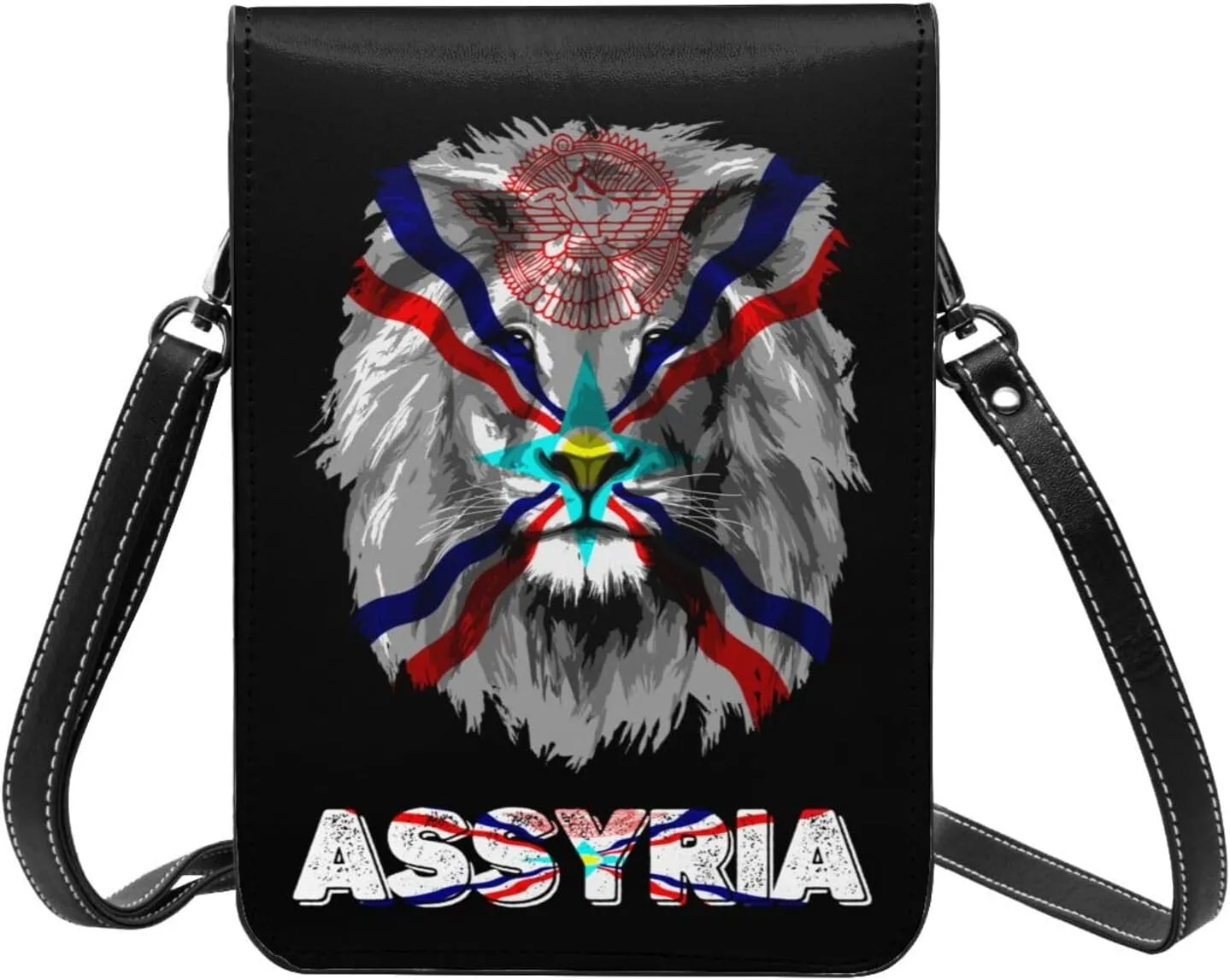 Vintage Cote D'Ivoire Flag Lion Head Small Crossbody Purse Cell Phone Bag for Women