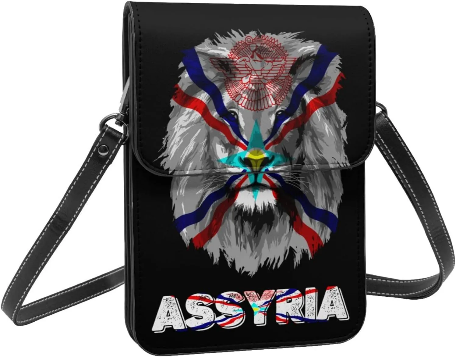 Vintage Cote D'Ivoire Flag Lion Head Small Crossbody Purse Cell Phone Bag for Women