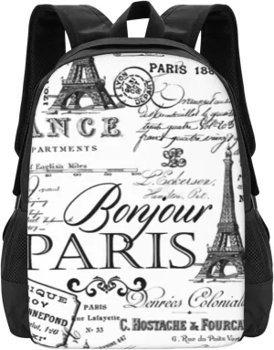 Vintage Paris Black And White Nostalgic Lightweight Packable Backpack Travel Casual Large Capacity Daypack Foldable Backpack For Men Women