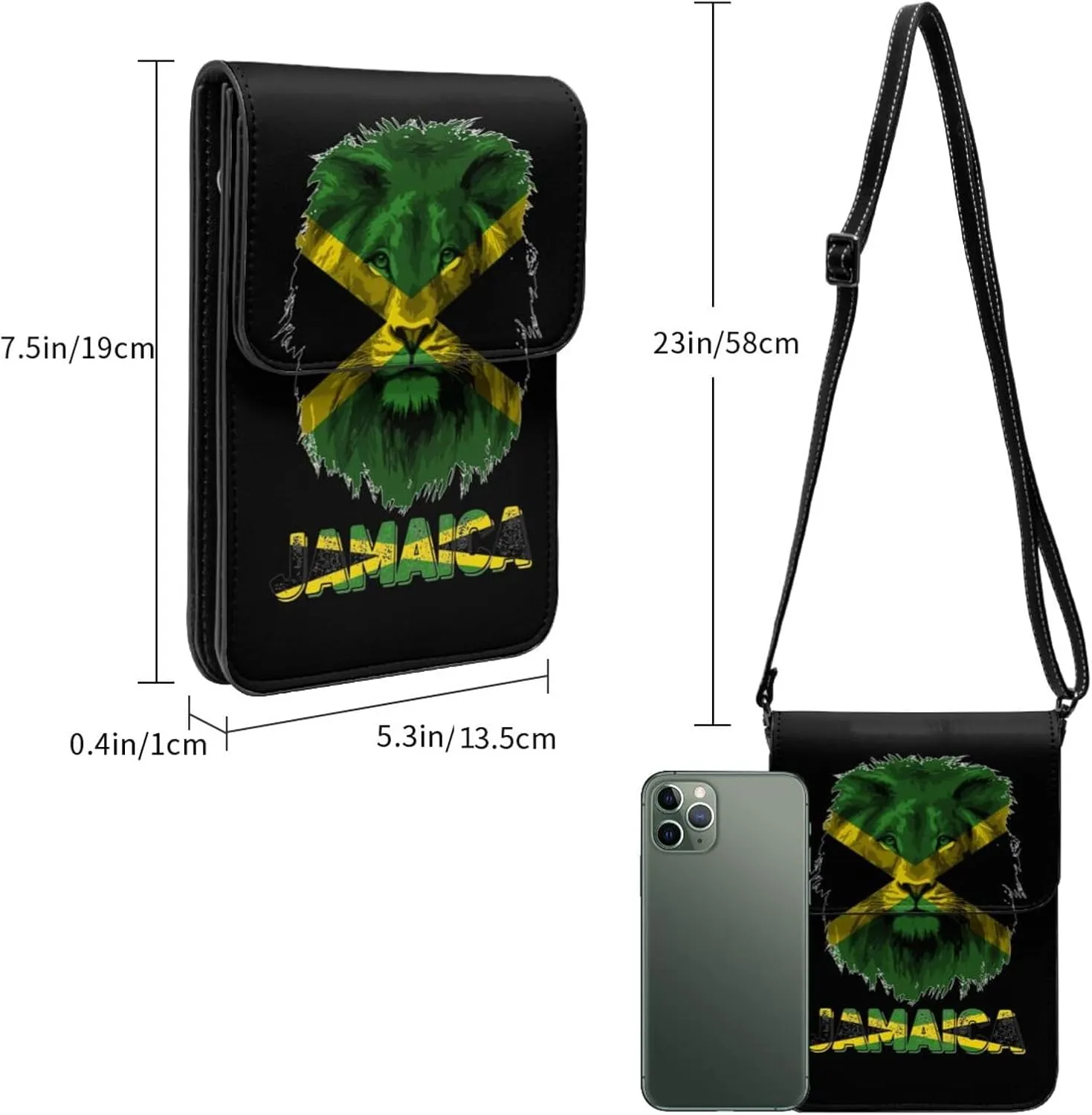 Vintage Saint Vincent And The Grenadines Flag Lion Head Small Crossbody Purse Cell Phone Bag for Women
