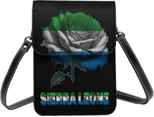 Vintage South Sandwich Islands Flag Rose Flower Small Crossbody Purse Cell Phone Bag for Women