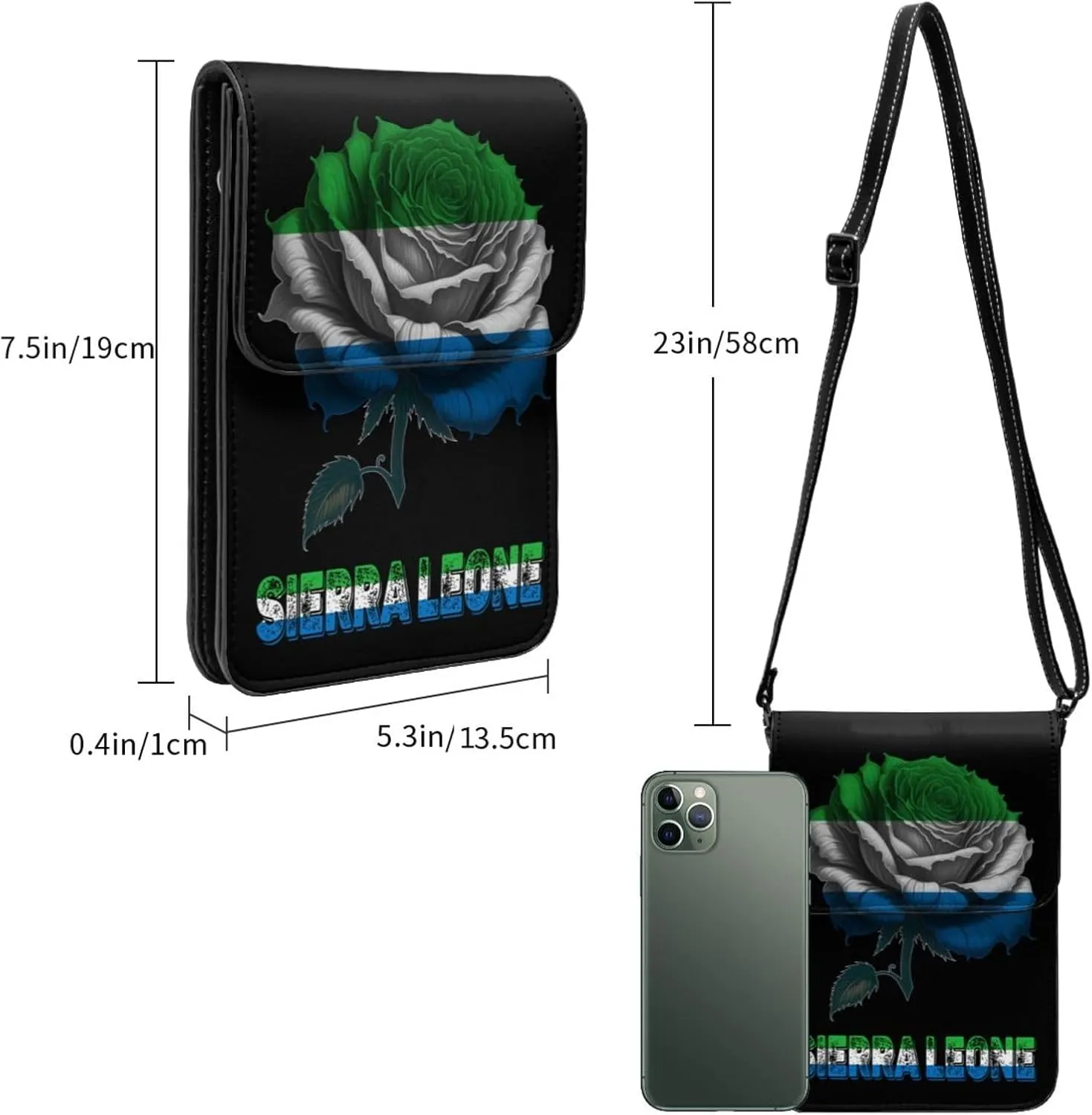 Vintage South Sandwich Islands Flag Rose Flower Small Crossbody Purse Cell Phone Bag for Women