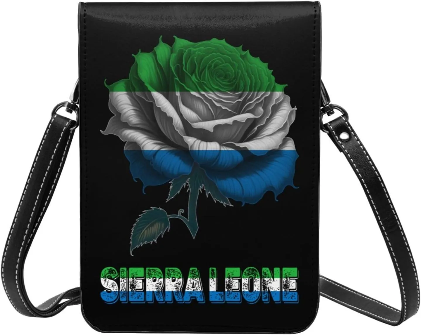Vintage South Sandwich Islands Flag Rose Flower Small Crossbody Purse Cell Phone Bag for Women