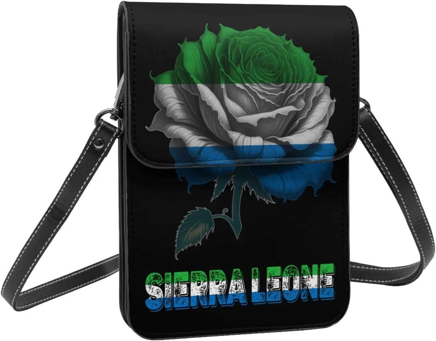 Vintage South Sandwich Islands Flag Rose Flower Small Crossbody Purse Cell Phone Bag for Women