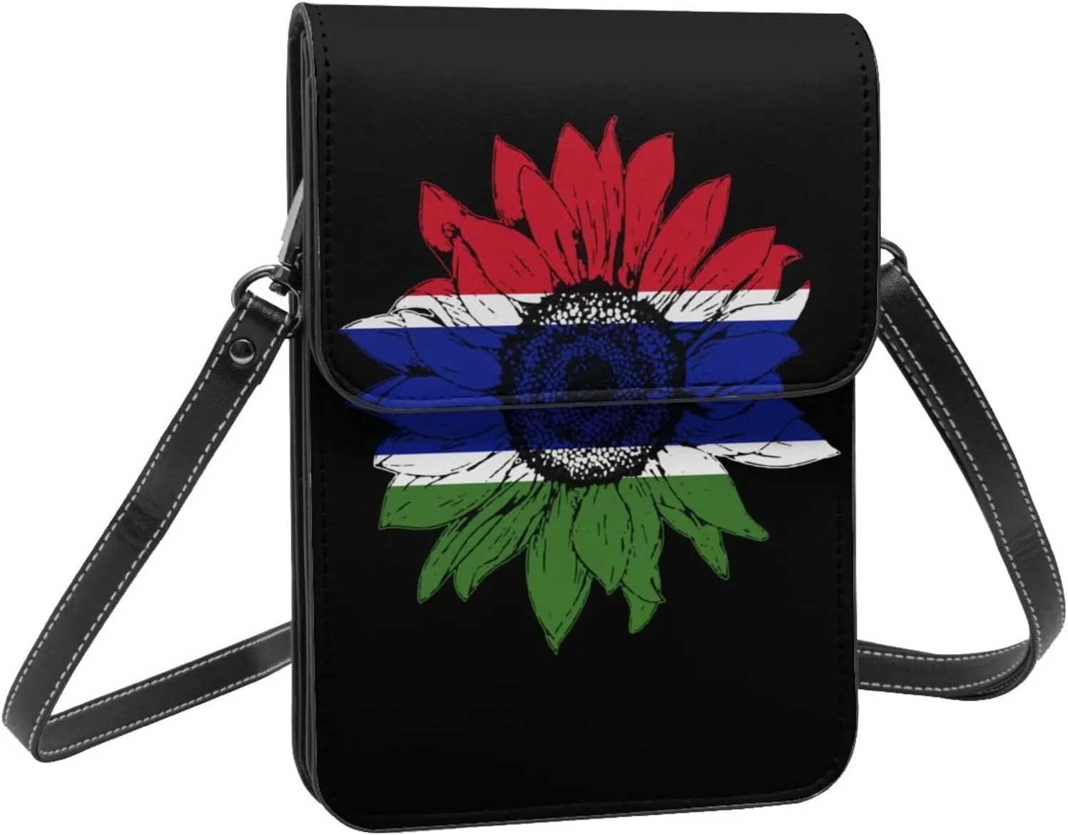 Vintage Sunflower Liberia Liberian Flag Small Crossbody Purse Cell Phone Bag for Women