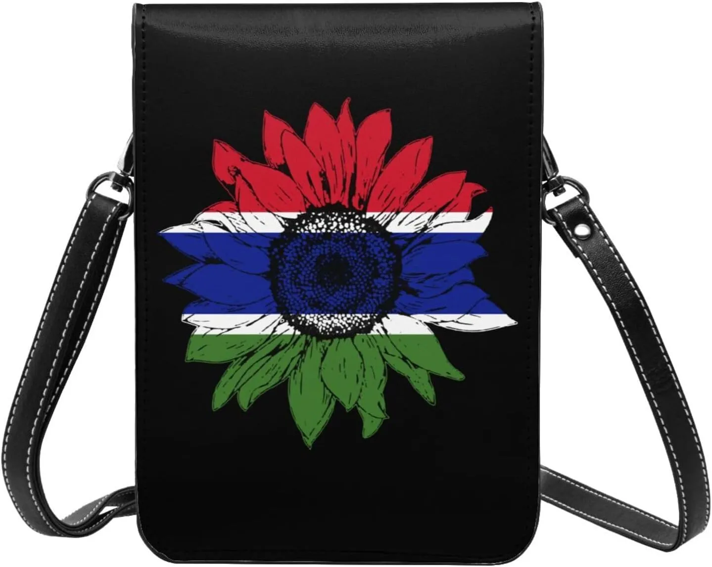 Vintage Sunflower Liberia Liberian Flag Small Crossbody Purse Cell Phone Bag for Women
