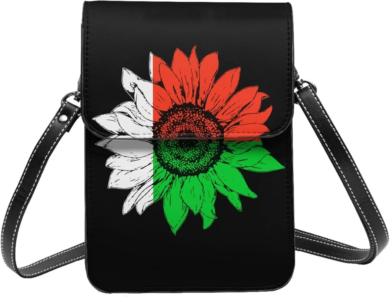Vintage Sunflower Nepal Nepalese Flag Small Crossbody Purse Cell Phone Bag for Women