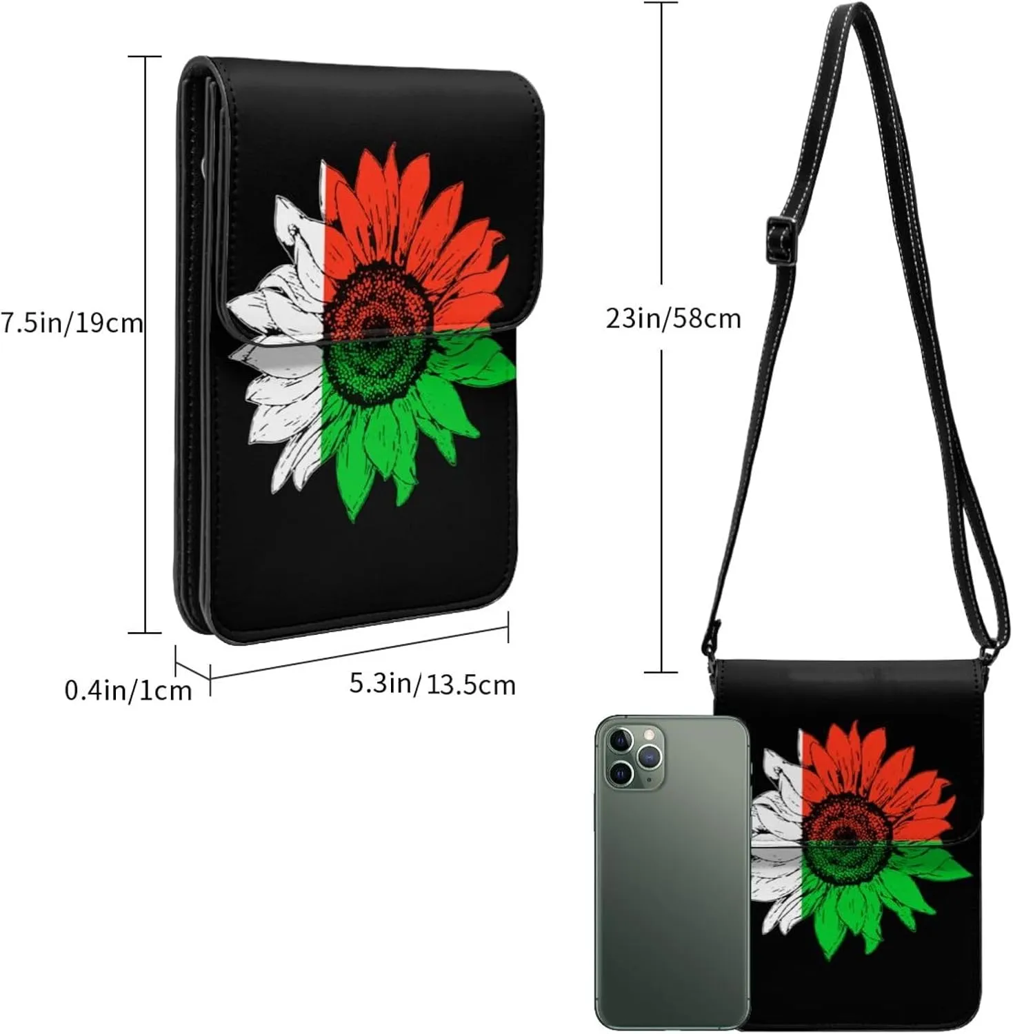 Vintage Sunflower Nepal Nepalese Flag Small Crossbody Purse Cell Phone Bag for Women