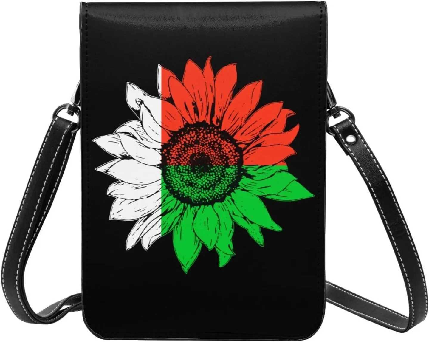 Vintage Sunflower Nepal Nepalese Flag Small Crossbody Purse Cell Phone Bag for Women
