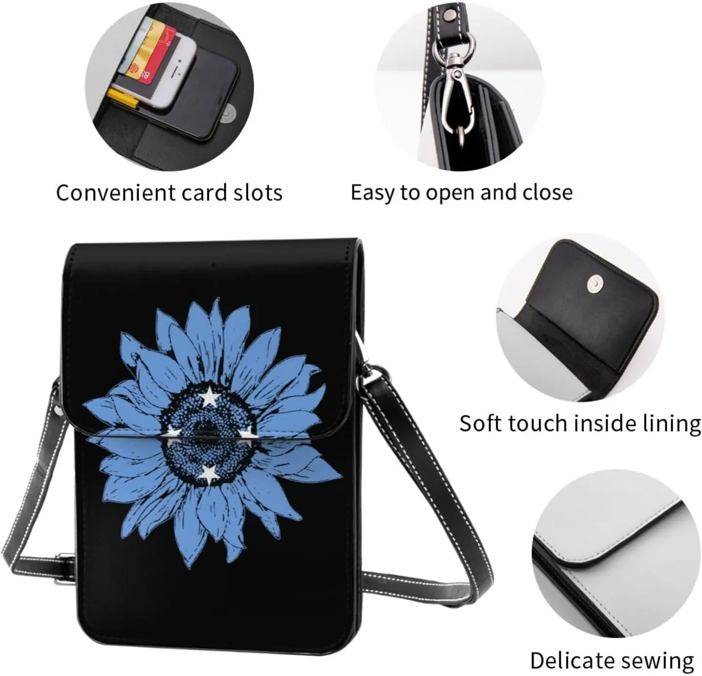 Vintage Sunflower Nepal Nepalese Flag Small Crossbody Purse Cell Phone Bag for Women