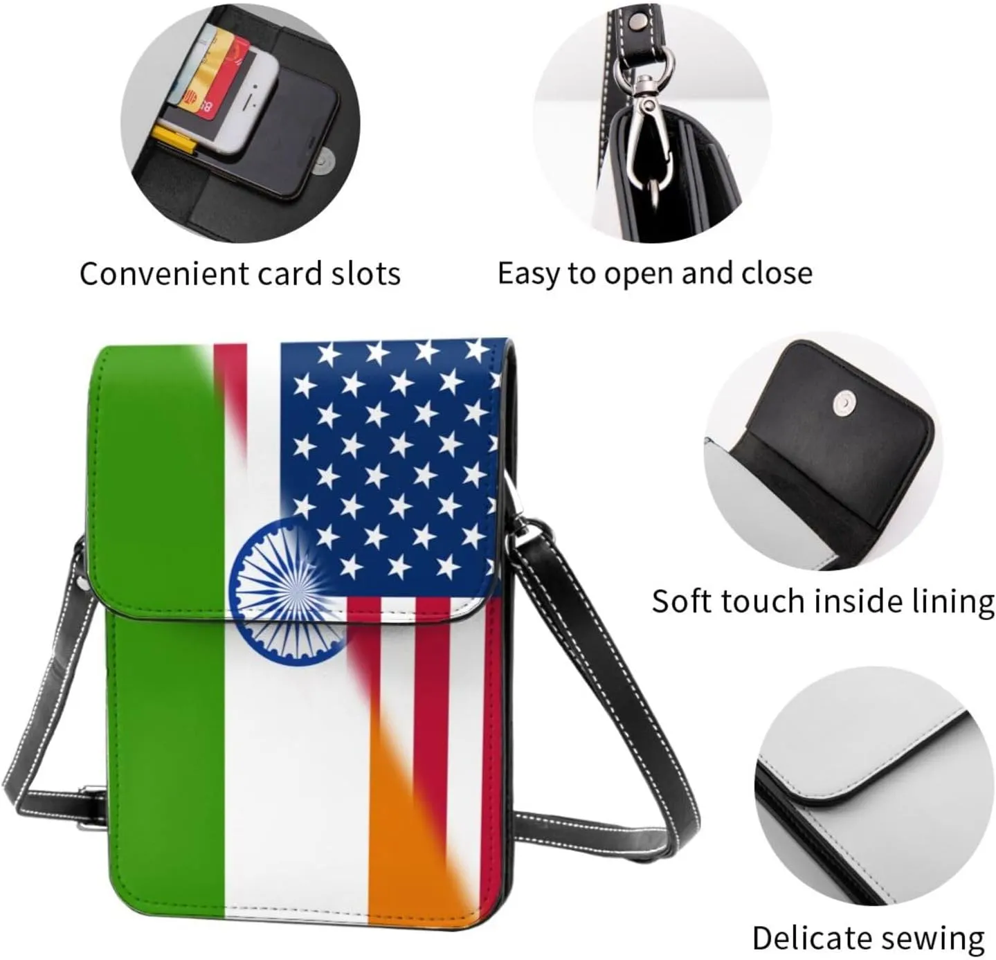 Vintage Zambia Zambian America Flag Small Crossbody Purse Cell Phone Bag for Women Girls Mini Over Shoulder Handbag Wallet
