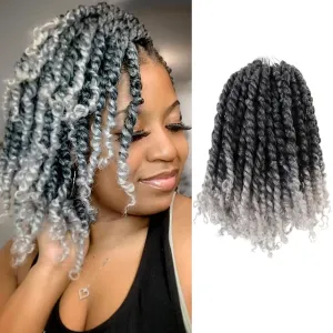 VIOLET Passion Twist Crochet Hair - 6 Inch, 9 Packs, Pre-twisted, for Black Women (TGray)