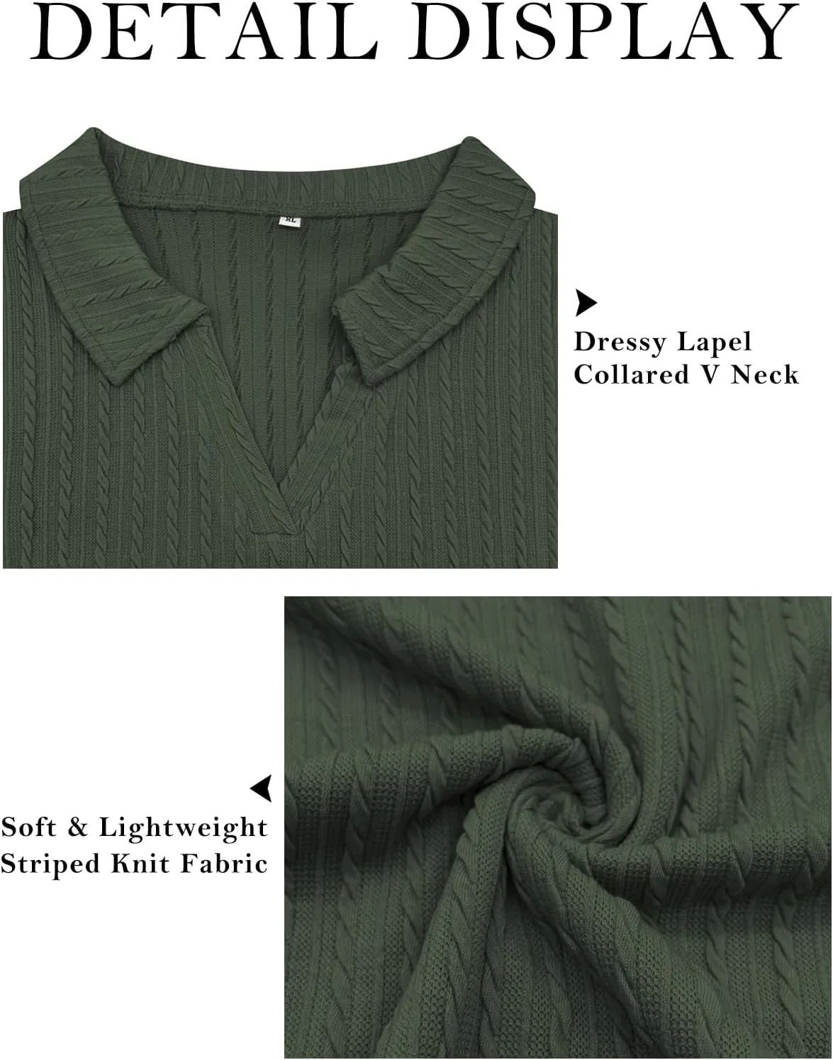 VISLILY Womens-Plus-Size-Tops-2025 Polo V Neck Shirts Lapel Collared Work Blouses Casual Long Sleeve Knit Tunics XL-5XL