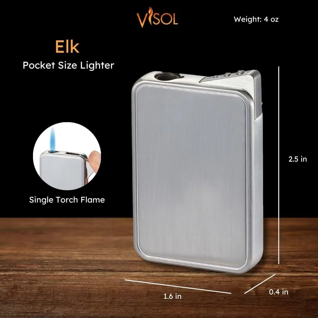 Visol Elk Single Flame Butane Torch Refillable Gas Lighter (Shipped Without Butane)