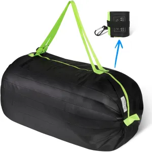 VonNova Pocket Size Duffle Bag for Travel, Reusable Foldable Duffel Bag - Perfect for Travel & Laundry, Collapsible Duffle Bag Travel, 50 Liter Capacity, (Black)