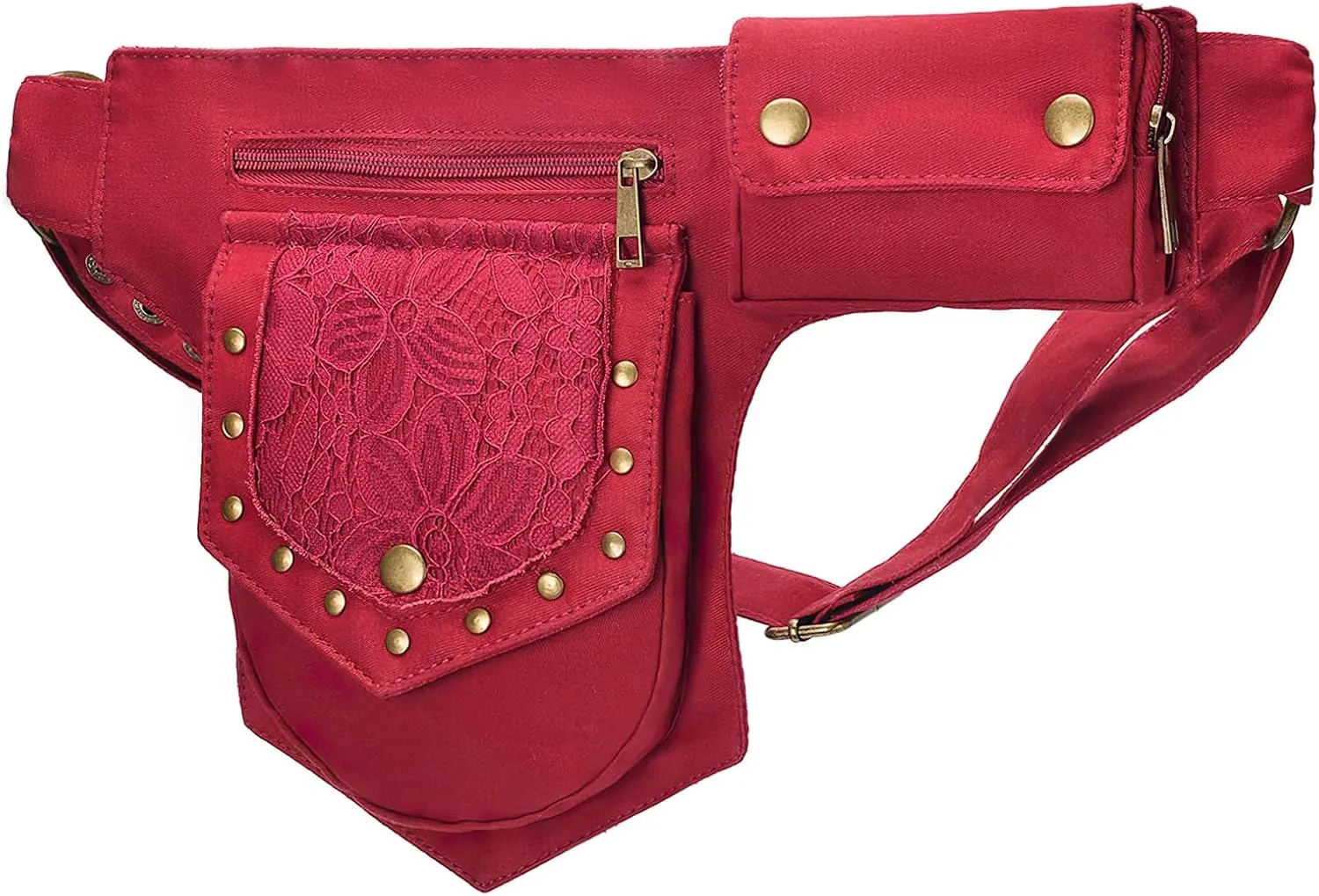 Waist Bag Pouch for Women Vintage Waist pack Hip Bag Fanny Bag Renaissance Faire Festival Chest Pack with Adjustable Belt Strap