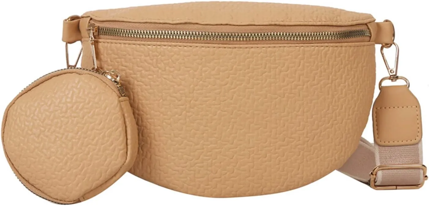 Waist Bag PU Leather Fanny Pack Purse Large Belt Bag Women Shoulder Bag Waist Pack Korean Style Shoulder Bag