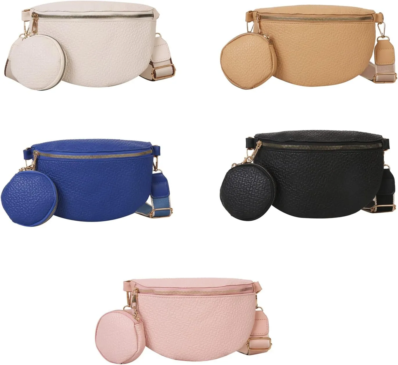 Waist Bag PU Leather Fanny Pack Purse Large Belt Bag Women Shoulder Bag Waist Pack Korean Style Shoulder Bag