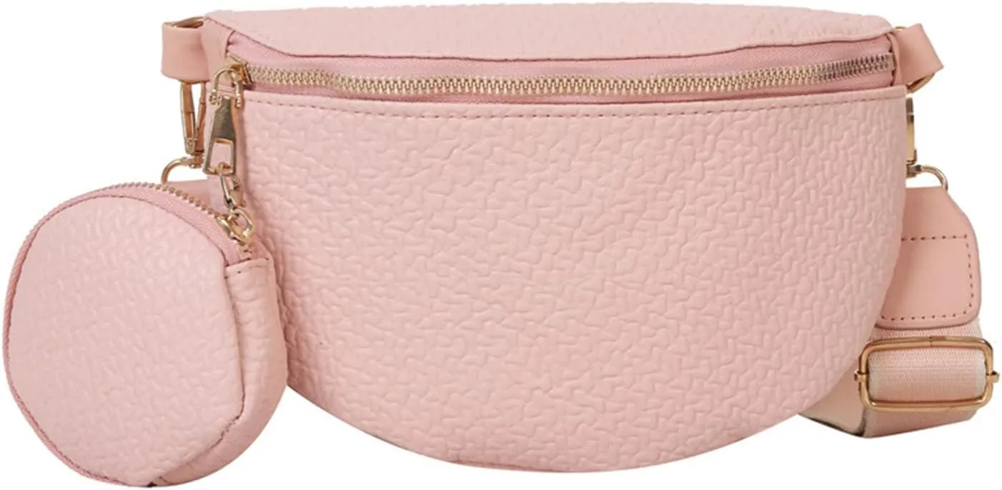 Waist Bag PU Leather Fanny Pack Purse Large Belt Bag Women Shoulder Bag Waist Pack Korean Style Shoulder Bag