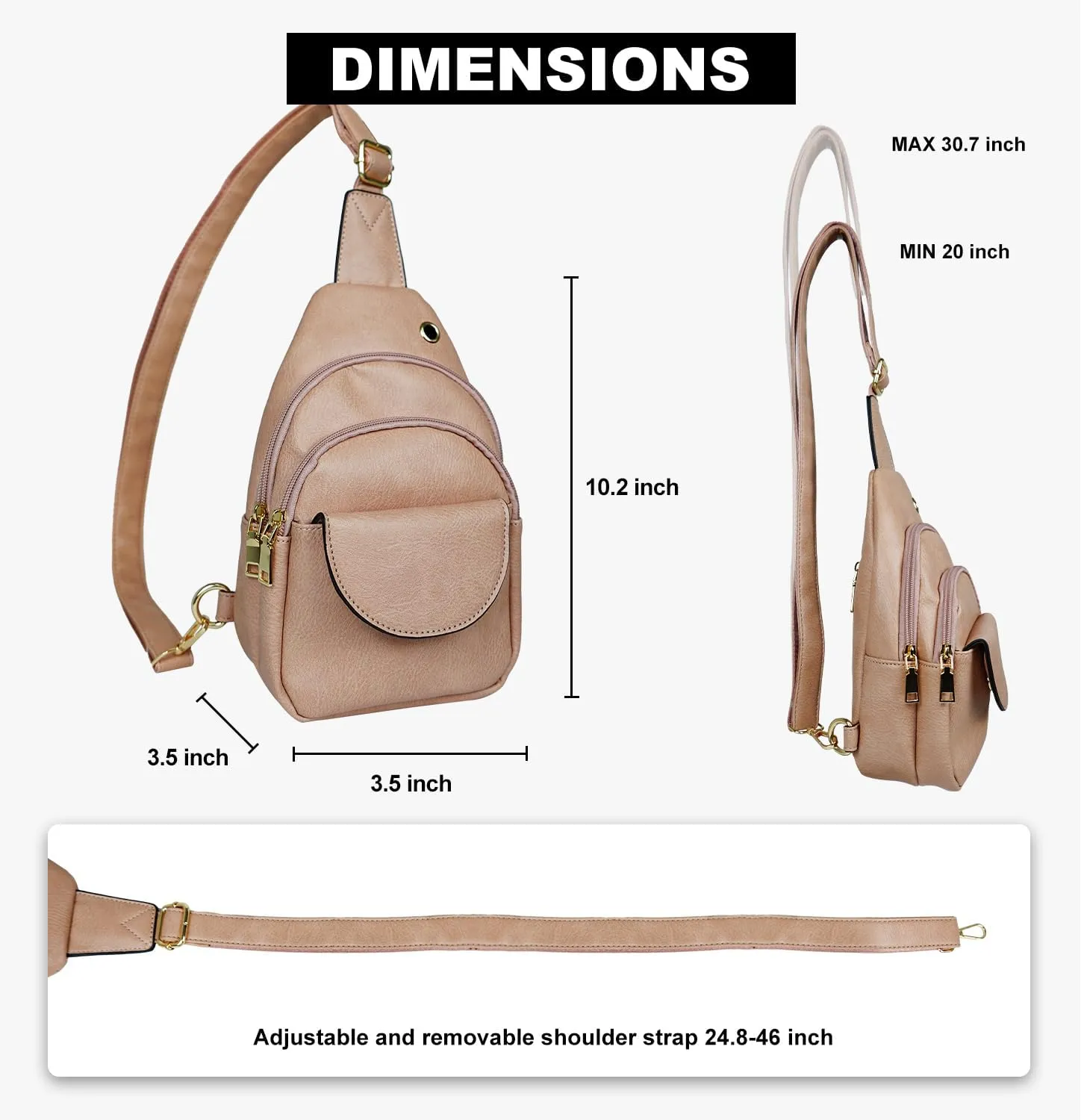 Waist Pack, Fanny Packs, Crossbody Bag, Travel Sling Bag, Leather Sling Bag