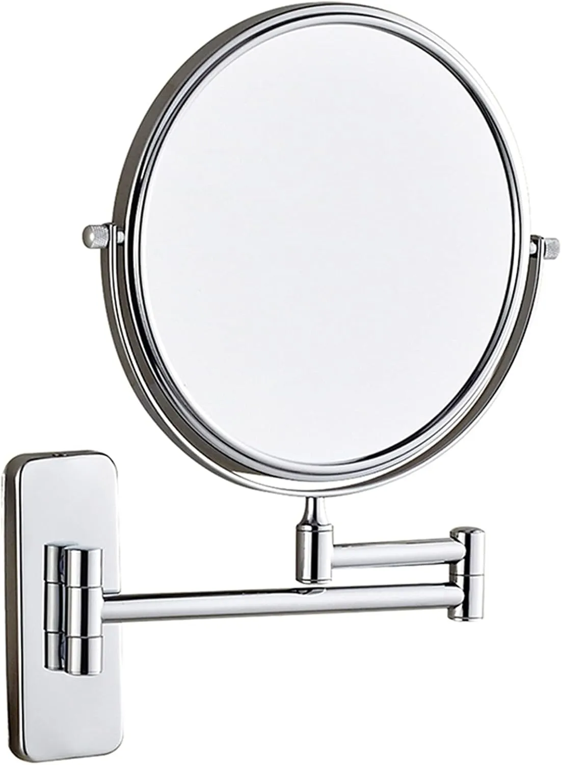 Wall Mounted Makeup Mirror, 8 inch Chrome Finish Double Sided Magnifying Shaving Mirror, Extendable Bathroom Round Cosmetic Vanity Mirrors,3X (Color : 3X)