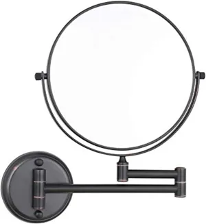 Wall Mounted Makeup Mirror with Magnification, Two-Sided Beauty Mirror, 3X/5X/7X/10X Magnifying Vanity Mirror, Gifts for Handsome Men and Women, for Makeup and facials.-Black||7X