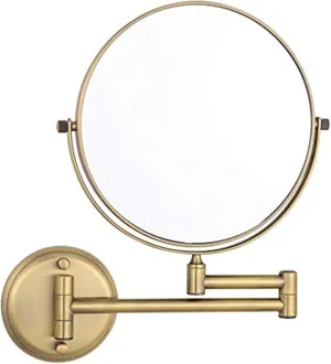 Wall Mounted Makeup Mirror with Magnification, Two-Sided Beauty Mirror, 3X/5X/7X/10X Magnifying Vanity Mirror, Gifts for Handsome Men and Women, for Makeup and facials.-Bronze||3X