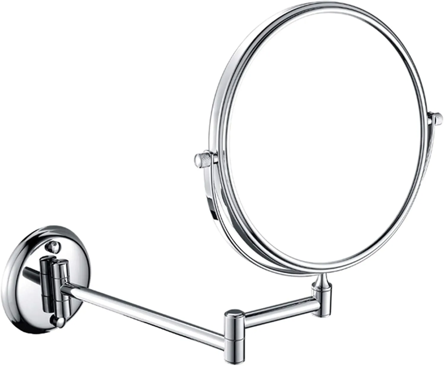 Wall Mounted Makeup Mirror with Magnification, Two-Sided Beauty Mirror, 3X/5X/7X/10X Magnifying Vanity Mirror, Gifts for Handsome Men and Women, for Makeup and facials.-Chrome||5X