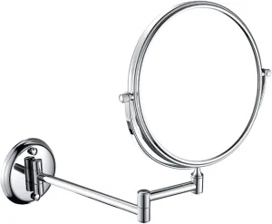 Wall Mounted Makeup Mirror with Magnification, Two-Sided Beauty Mirror, 3X/5X/7X/10X Magnifying Vanity Mirror, Gifts for Handsome Men and Women, for Makeup and facials.-Chrome||5X