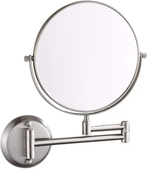 Wall Mounted Makeup Mirror with Magnification, Two-Sided Beauty Mirror, 3X/5X/7X/10X Magnifying Vanity Mirror, Gifts for Handsome Men and Women, for Makeup and facials.-Nickel||7X