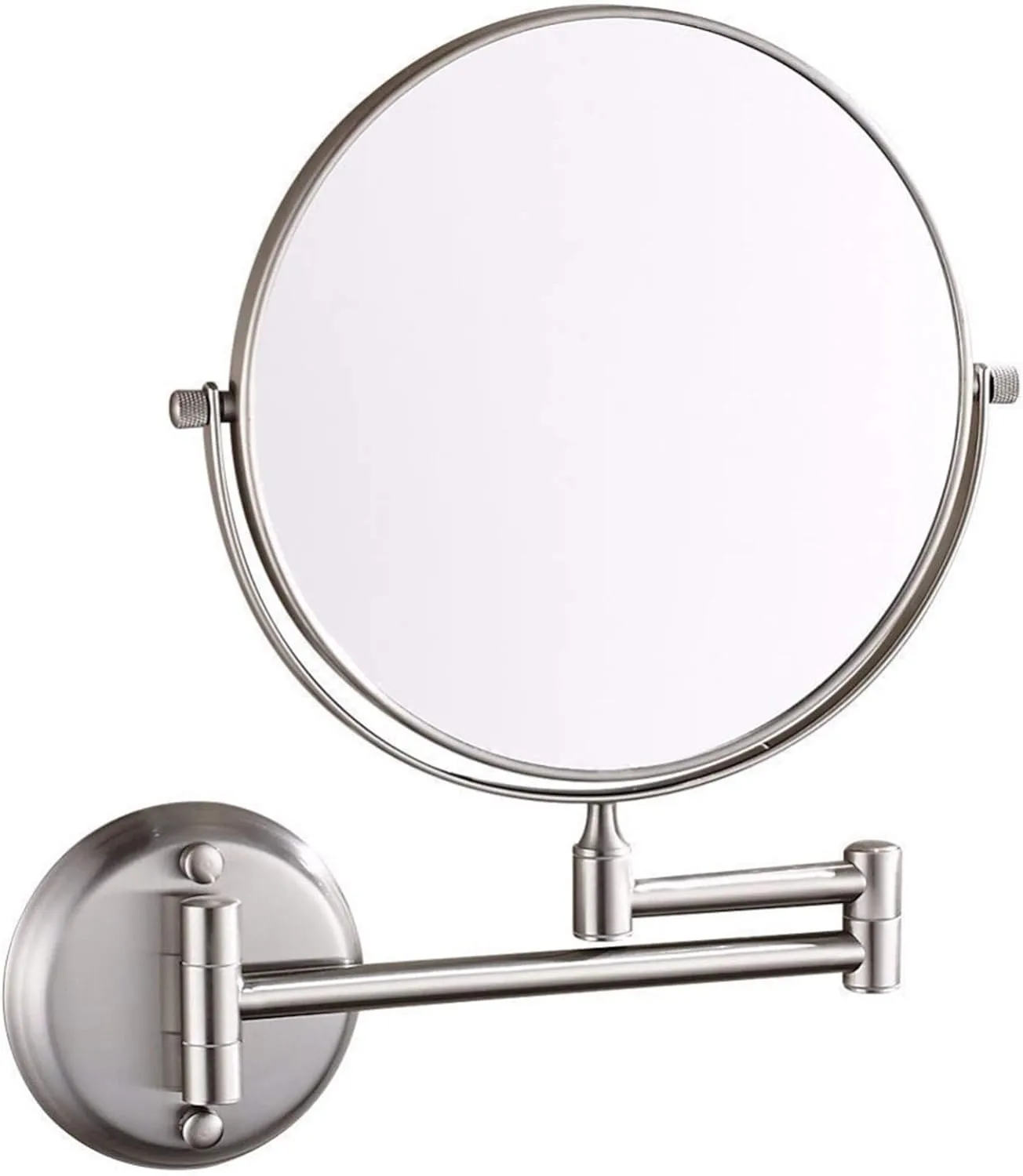 Wall Mounted Makeup Mirror with Magnification, Two-Sided Beauty Mirror, 3X/5X/7X/10X Magnifying Vanity Mirror, Gifts for Handsome Men and Women, for Makeup and facials.-Nickel||7X