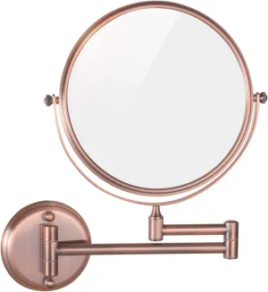 Wall Mounted Makeup Mirror with Magnification, Two-Sided Beauty Mirror, 3X/5X/7X/10X Magnifying Vanity Mirror, Gifts for Handsome Men and Women, for Makeup and facials.-Rose Gold||3X