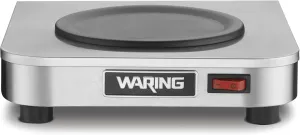 Waring Commercial WCW10 Café Deco Single Coffee Carafe Warmer, 120V, 5-15 Phase Plug, Single Burner Silver