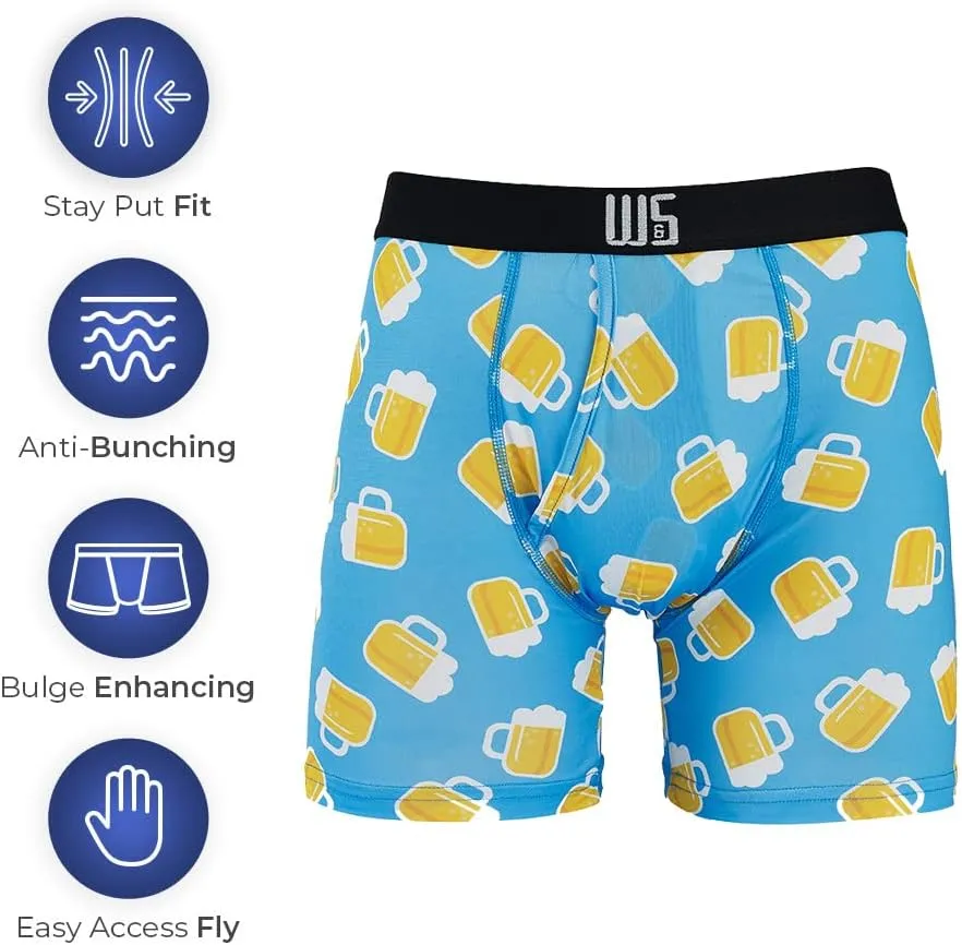 Warriors & Scholars | Mens Boxer Briefs | Boxer Briefs for Men Pack of 6 | Mens Boxer Briefs Underwear | Boys Boxer Briefs