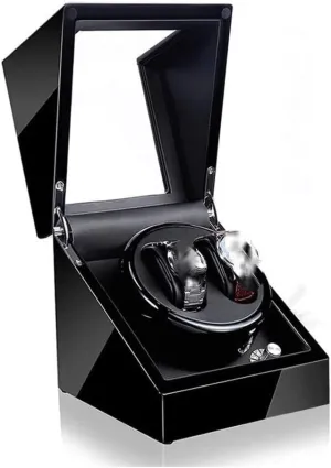 Watch Case Automatic Watch Winder Display Box, 2 Automatic Rotation Leather Wood Watch Winder Storage Display Box Watch Box (Color : OneColor, Size : Without Light)