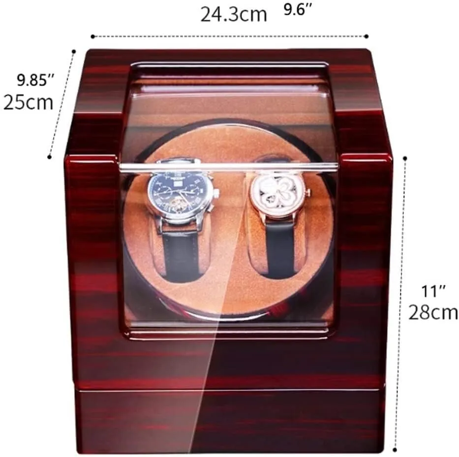 Watch Roll Watch Case Watch Stand Watch Box Automatic Watch Winder Display Box, 2 Automatic Rotation Leather Wood Watch Winder Storage Display Box Watch Winder Watch Organizer ( Color : Onecolor , Siz