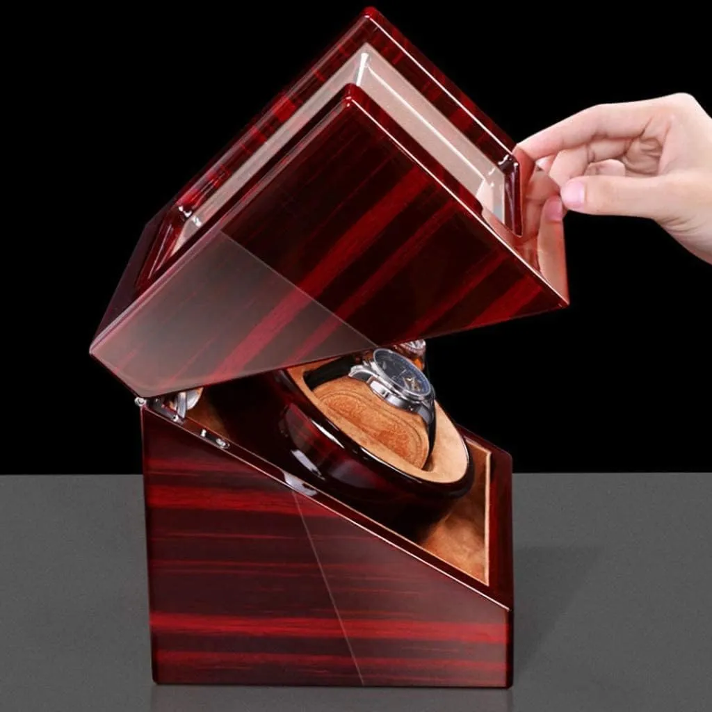 Watch Roll Watch Case Watch Stand Watch Box Automatic Watch Winder Display Box, 2 Automatic Rotation Leather Wood Watch Winder Storage Display Box Watch Winder Watch Organizer ( Color : Onecolor , Siz