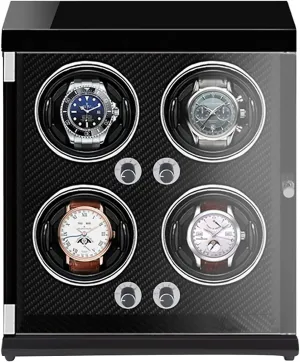 Watch Stand Watch Winders for Automatic Watches - 4-Position Rechargeable Watch Shaker Mechanical Watch Winder Vertical Automatic Watch Winding Box with Light-Sensitive Led Light Q