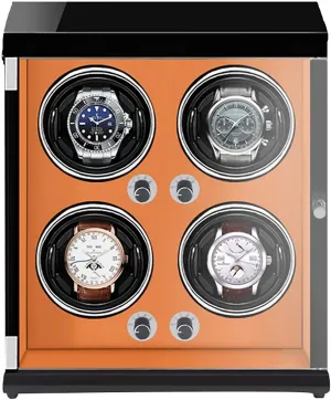 Watch Stand Watch Winders for Automatic Watches - 4-Position Rechargeable Watch Shaker Mechanical Watch Winder Vertical Automatic Watch Winding Box with Light-Sensitive Led Light Quiet and L