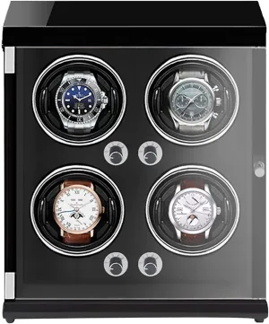 Watch Stand Watch Winders for Automatic Watches - 4-Position Rechargeable Watch Shaker Mechanical Watch Winder Vertical Automatic Watch Winding Box with Light-Sensitive Led Light Quiet and L