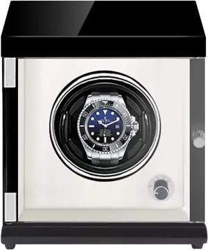 Watch Stand Watch Winders for Automatic Watches - Rechargeable Single Watch Shaker Mechanical Watch Winder Vertical Automatic Watch Winding Box with Light-Sensitive Led Light Quiet